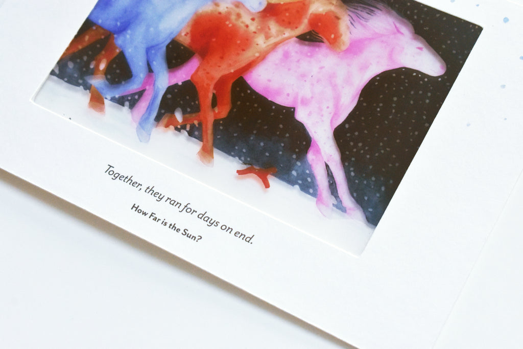 How Far is the Sun? Film Postcard - Red and the Giant Horses